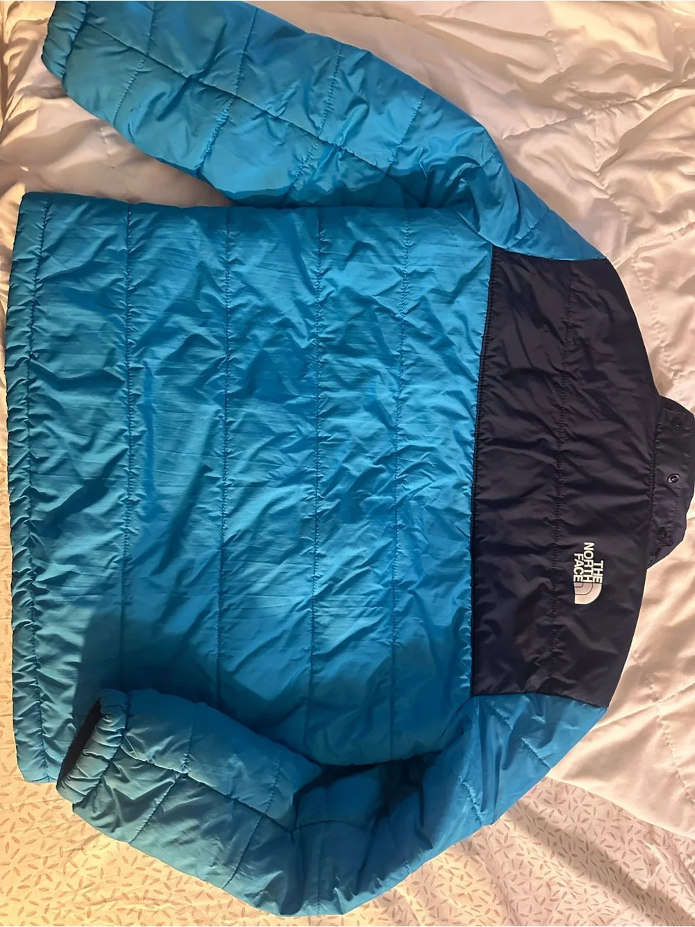 The North Face Kids Two-Tone Blue Puffy Reversible Jacket